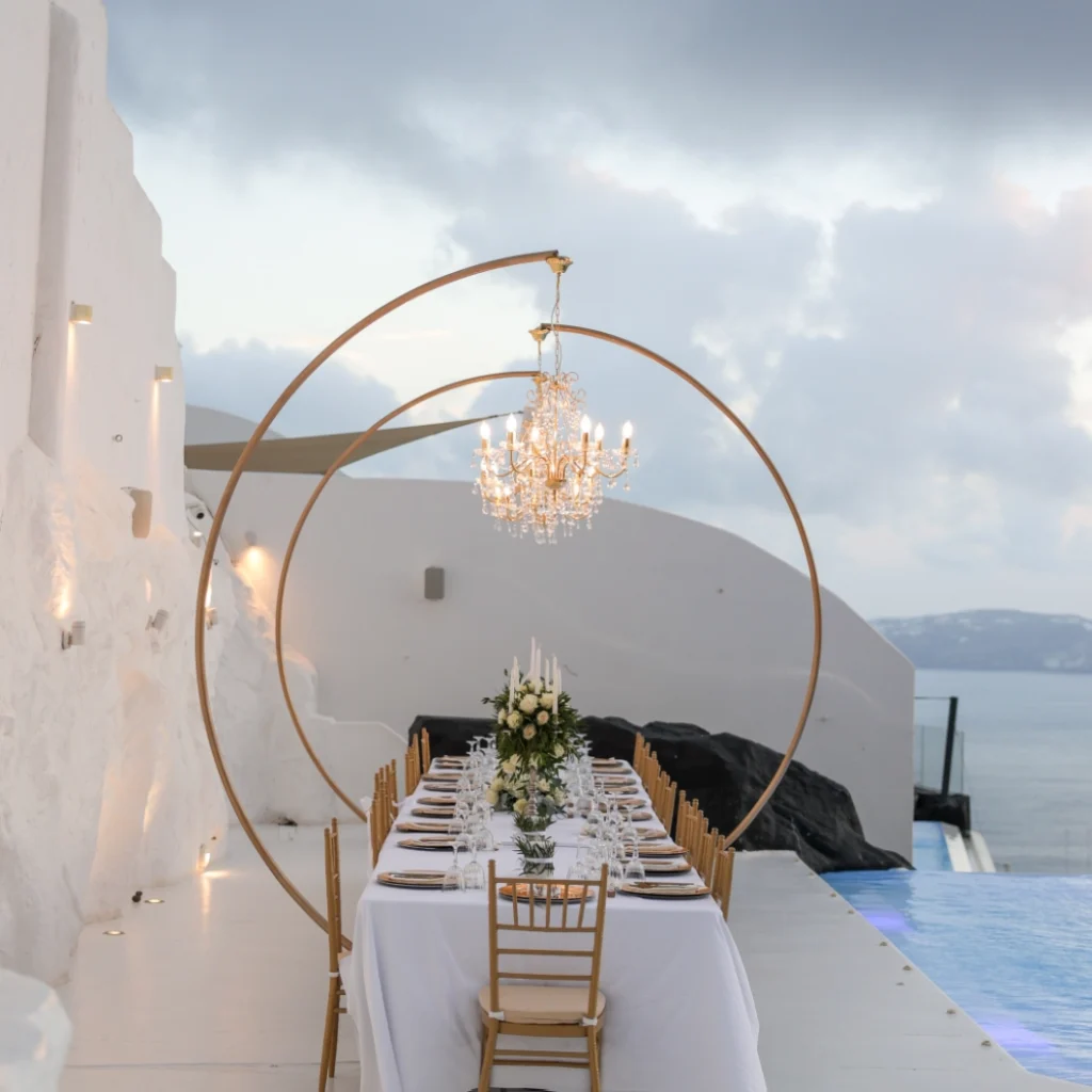 Luxury crystal chandelier rental for wedding reception Athens Riviera