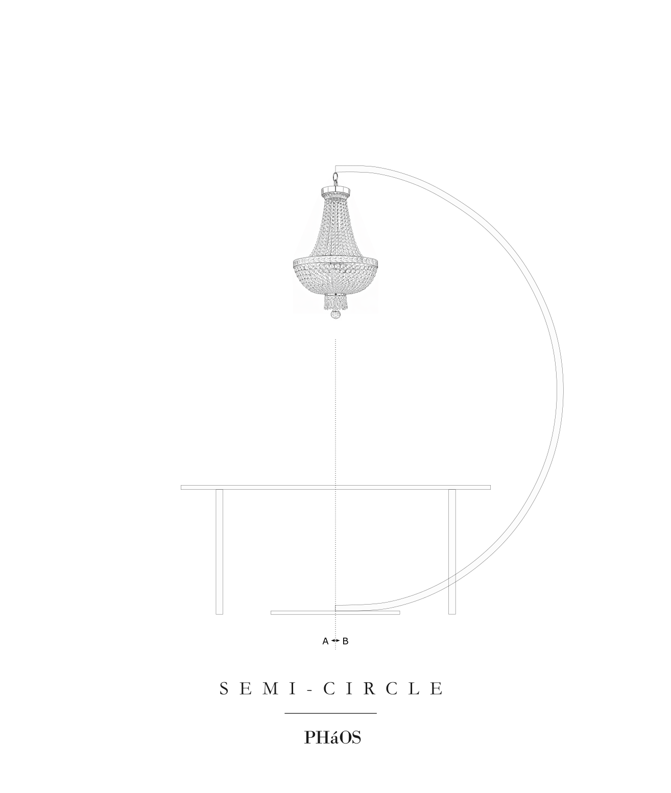 Semi-circle a professional crystal chandelier rigging system for safe installation at Athens wedding reception venues